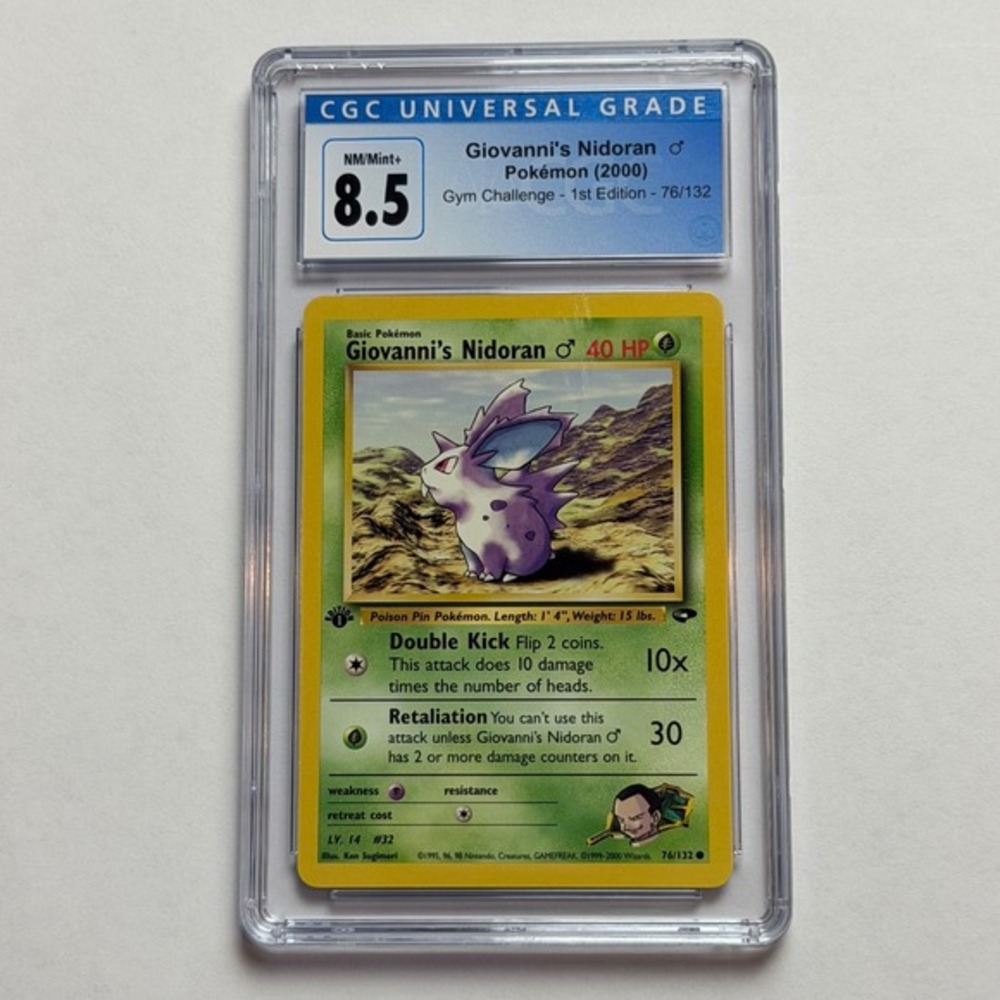 Pokemon Giovanni's Nidoran M 1st Edition Gym Challenge 76/132 CGC 8.5 NM/Mint+